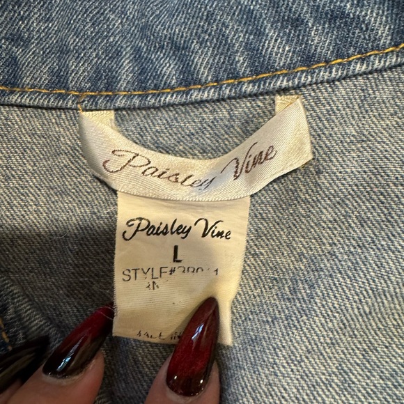 Boutique 2 Piece Denim Vest with Lace Dress Size Large - Picture 10 of 15